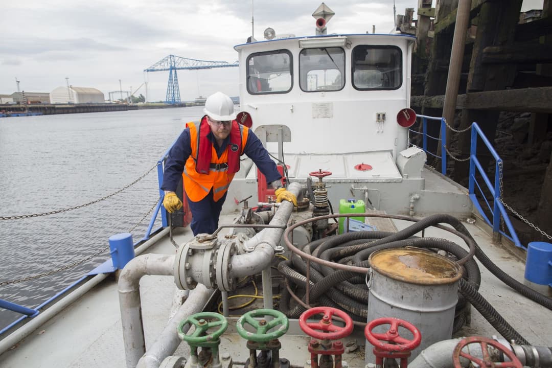 Marine oily waste collection from a vessel