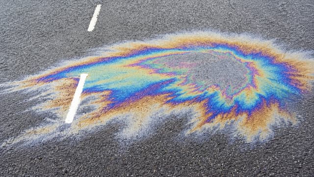 Oil spill on tarmac